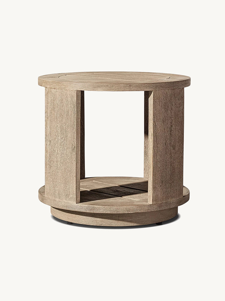 RH Massimo Teak Round Side Table