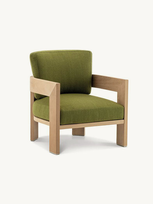 Minotti Warhol Iroko Nature Outdoor Lounge Chair