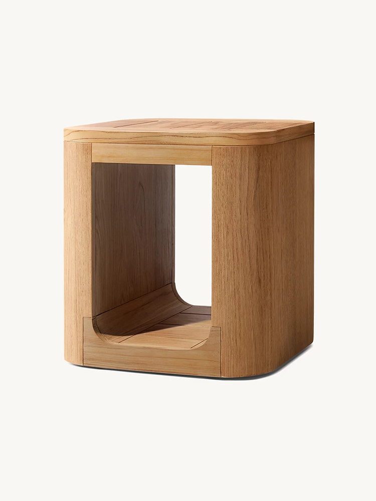 RH Oslo Open Teak Side Table
