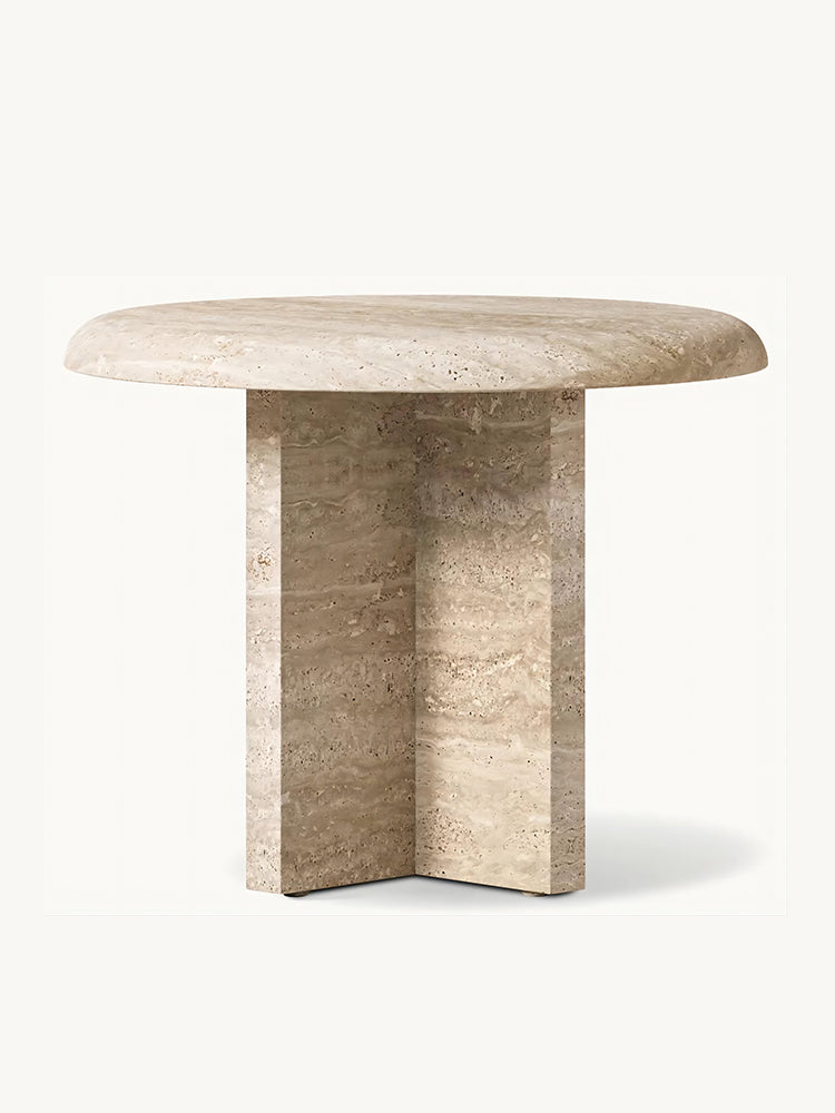 RH Ravenna Italian Travertine Round Side Table