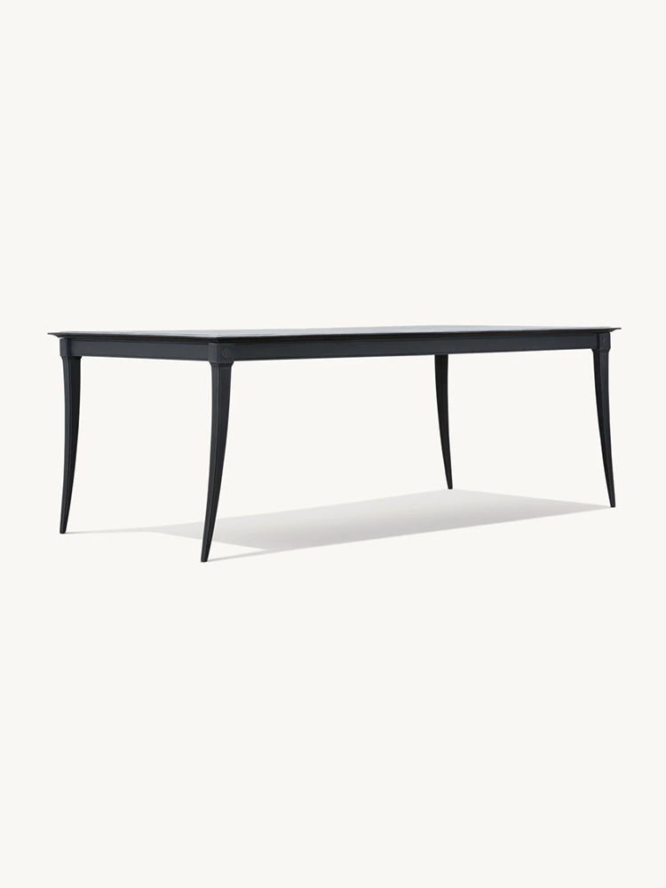RH Klismos Cast Aluminum Rectangular Dining Table