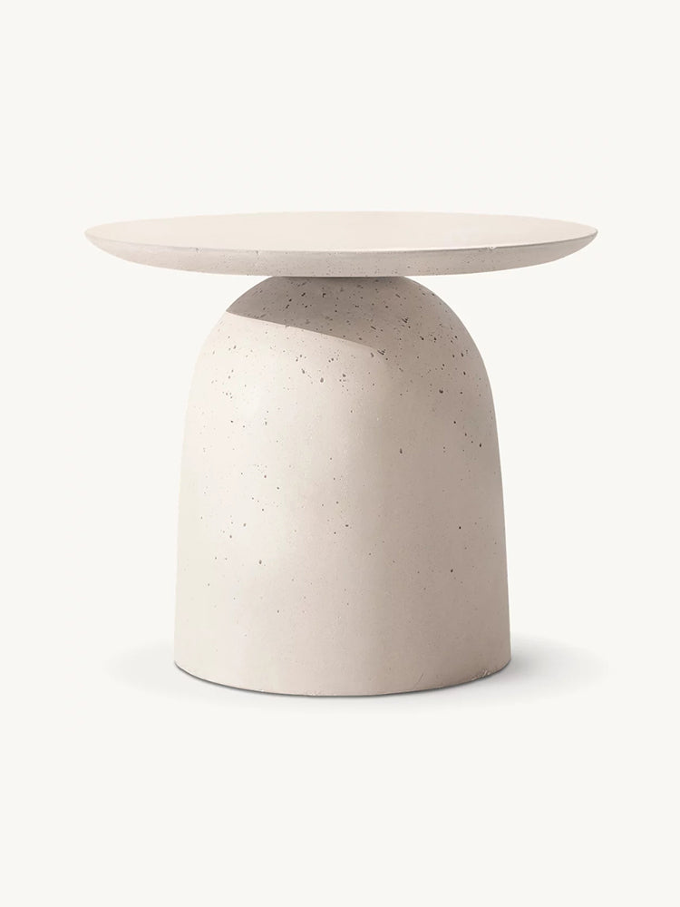 RH Ellisse Concrete Round Side Table