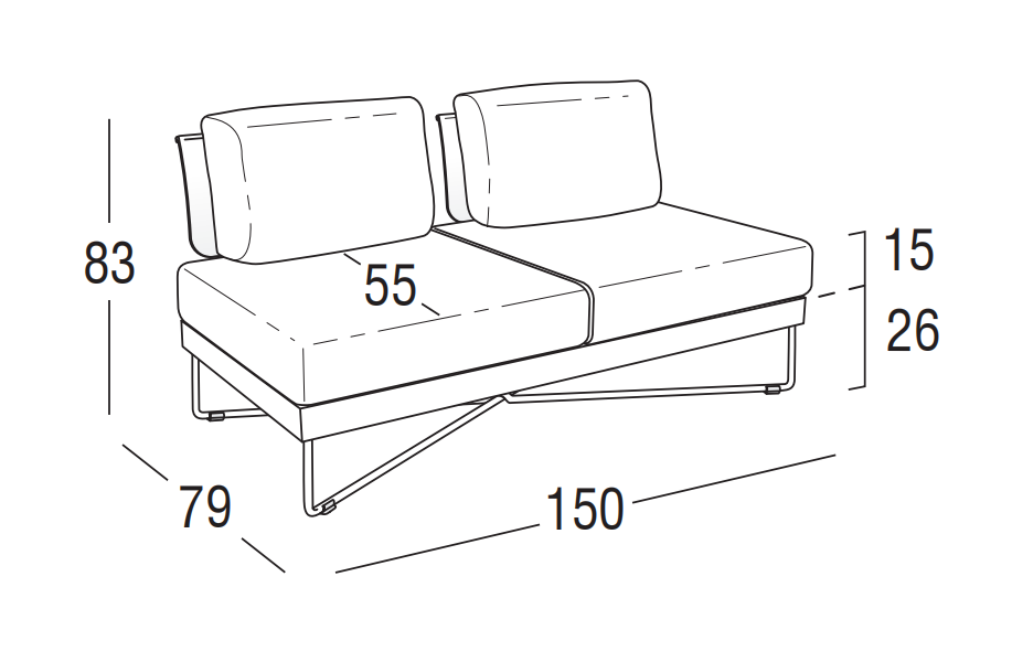Roberti Rattan ART. 9802FA sofa