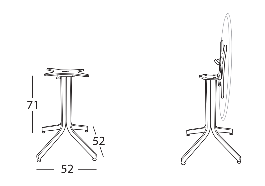 Roberti Rattan ART. 9773 Bistrot Table