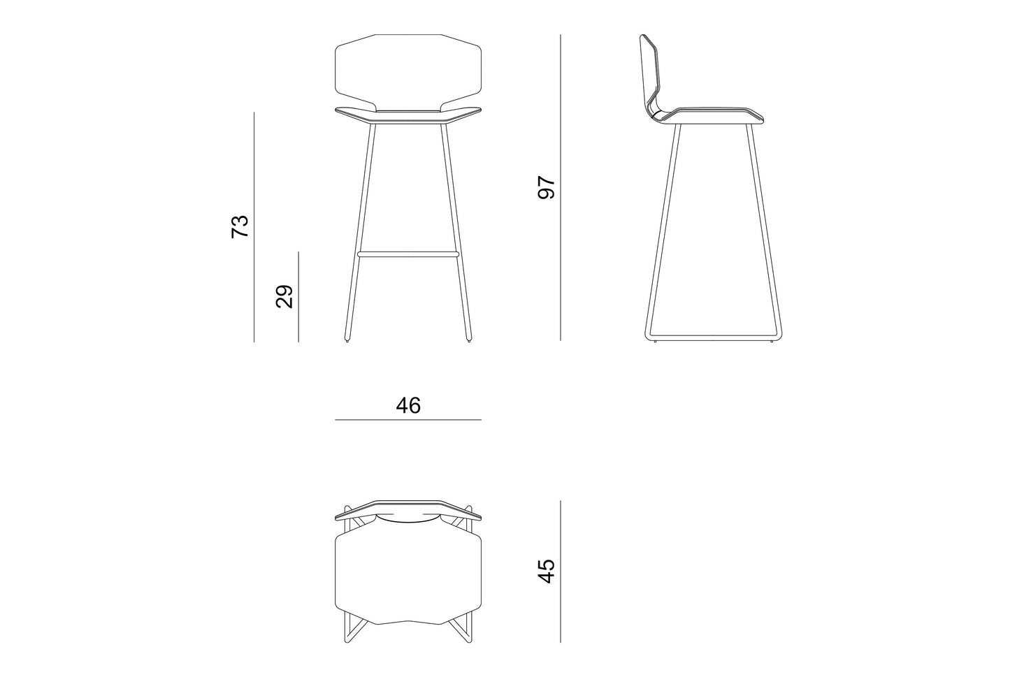 Visionnaire Albatros Bar Chair