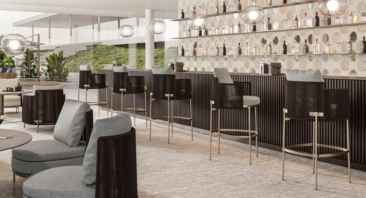 Minotti Tape Outdoor Bar Chair
