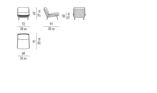 Minotti Daiki Outdoor Lounge Chair