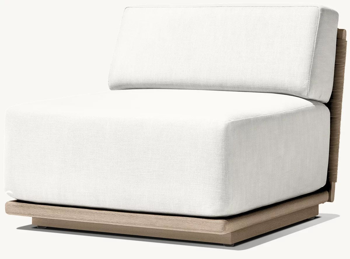 RH Belize Teak Modular Armless Lounge Chair