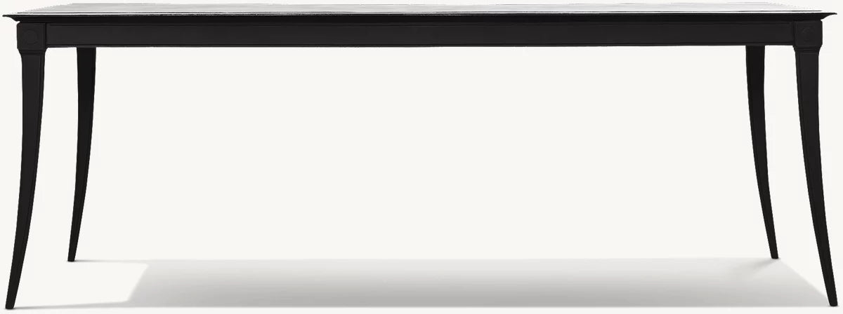 RH Klismos Cast Aluminum Rectangular Dining Table