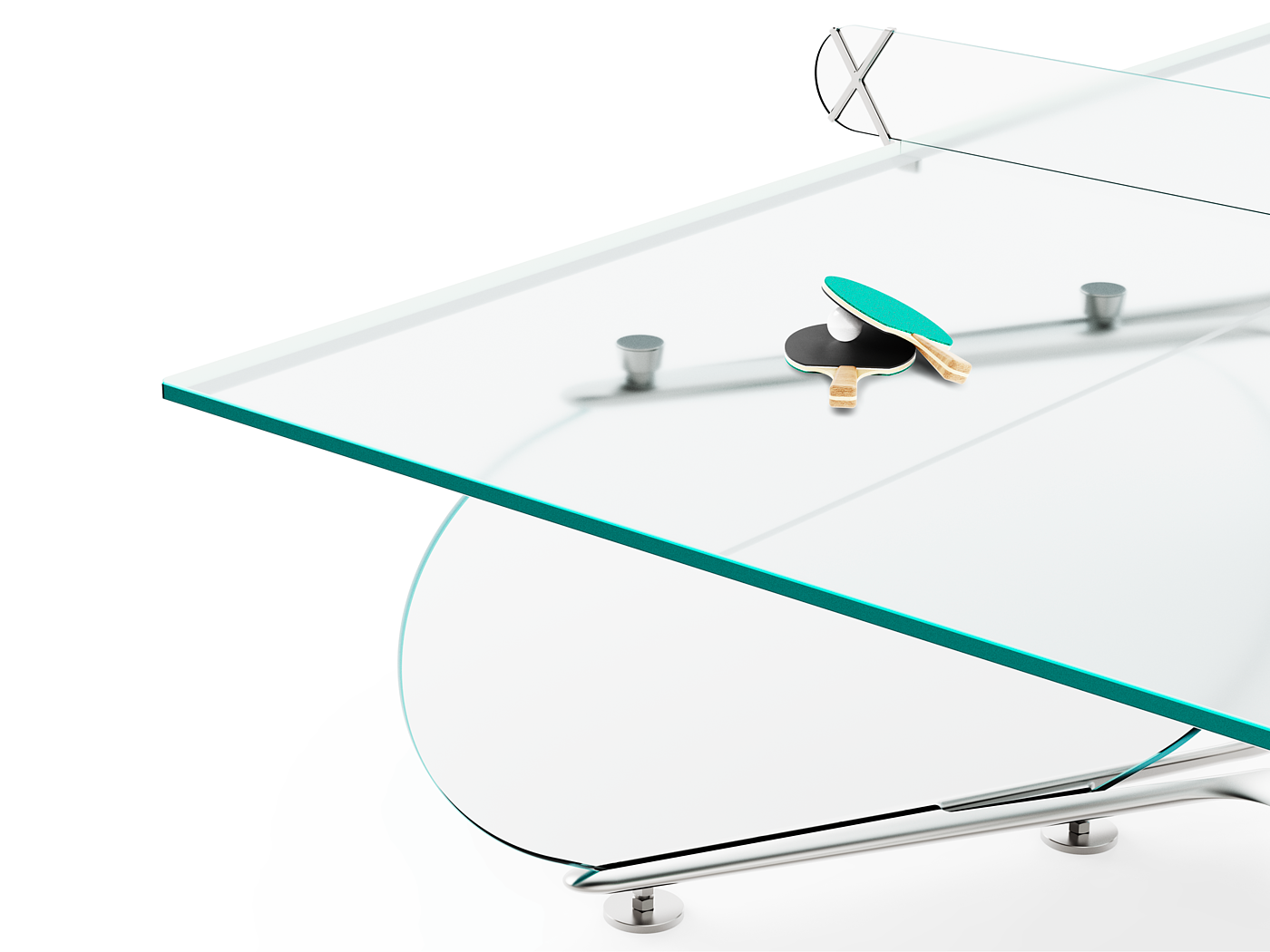 Qiocare Infinity-Glass Ping Pong Table