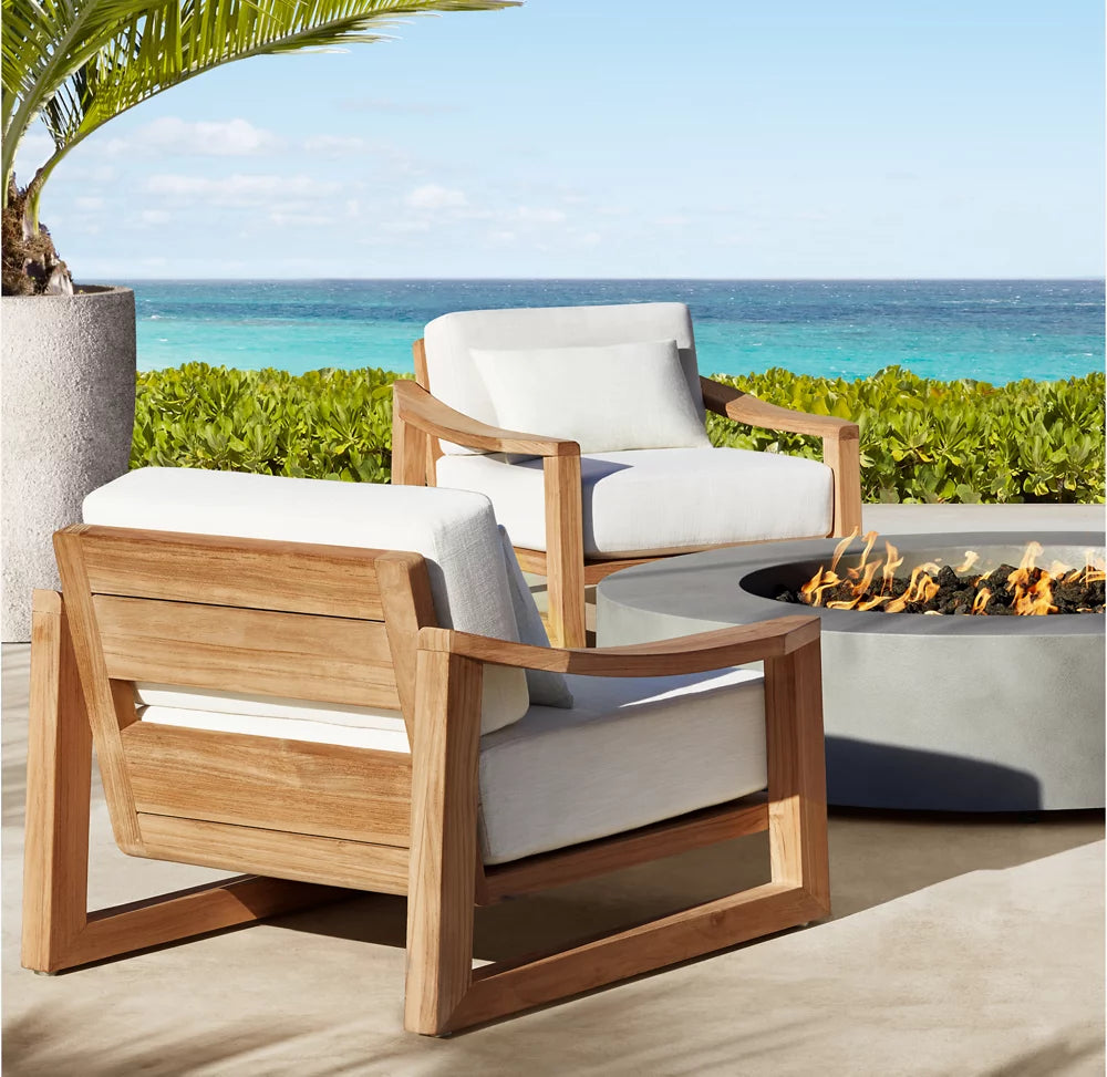 RH Sebastian Teak Lounge Chair