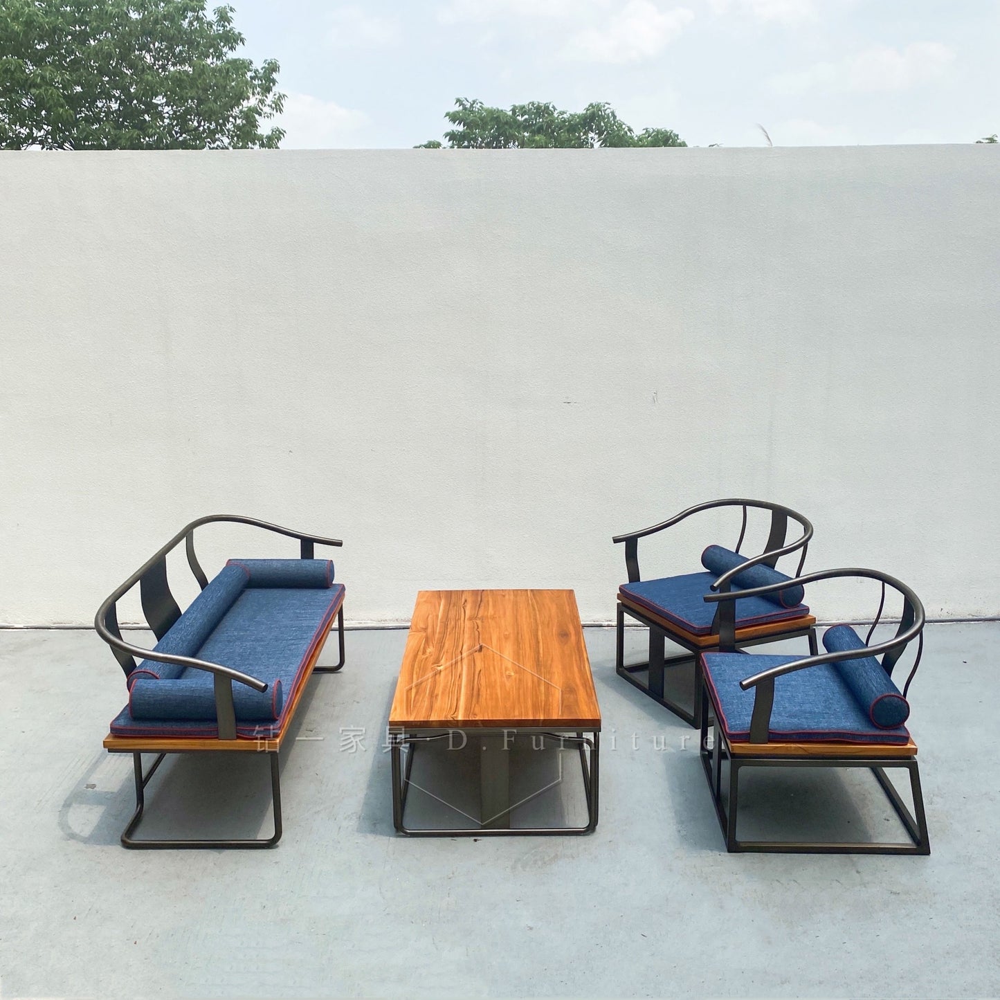 Teak+Aluminum sofa