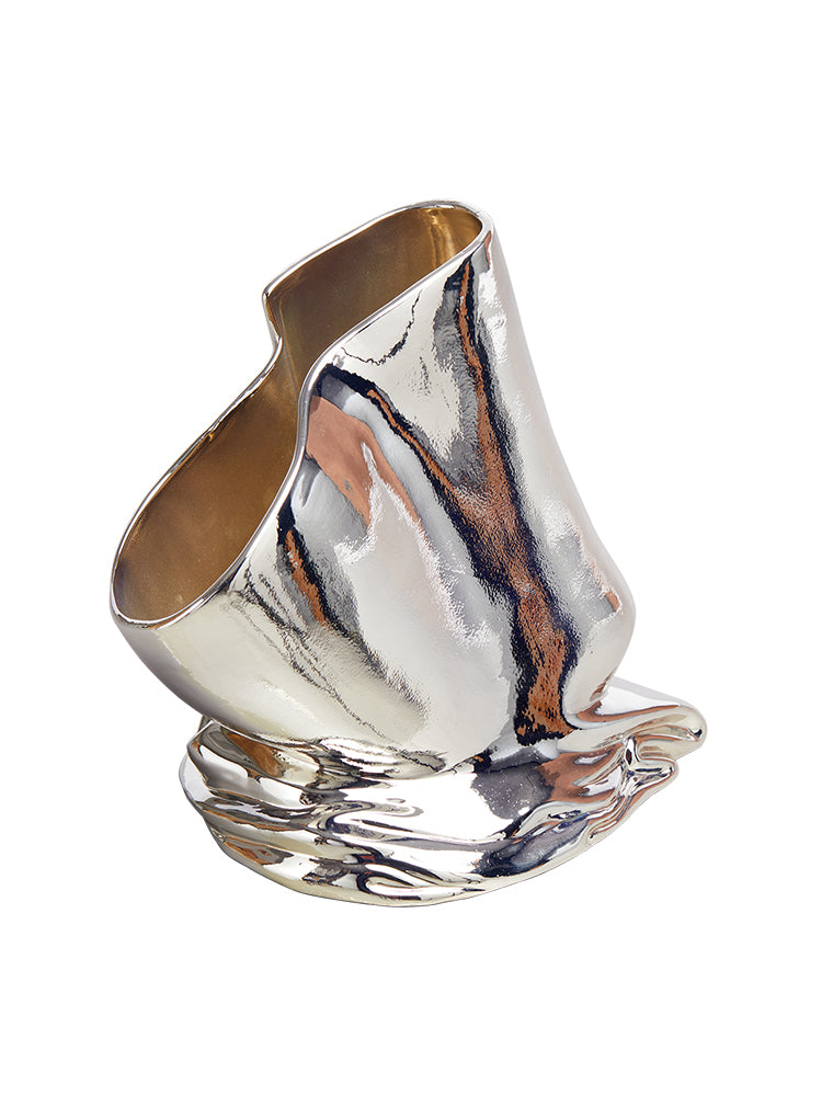 M2067X01 silver pleated bottle