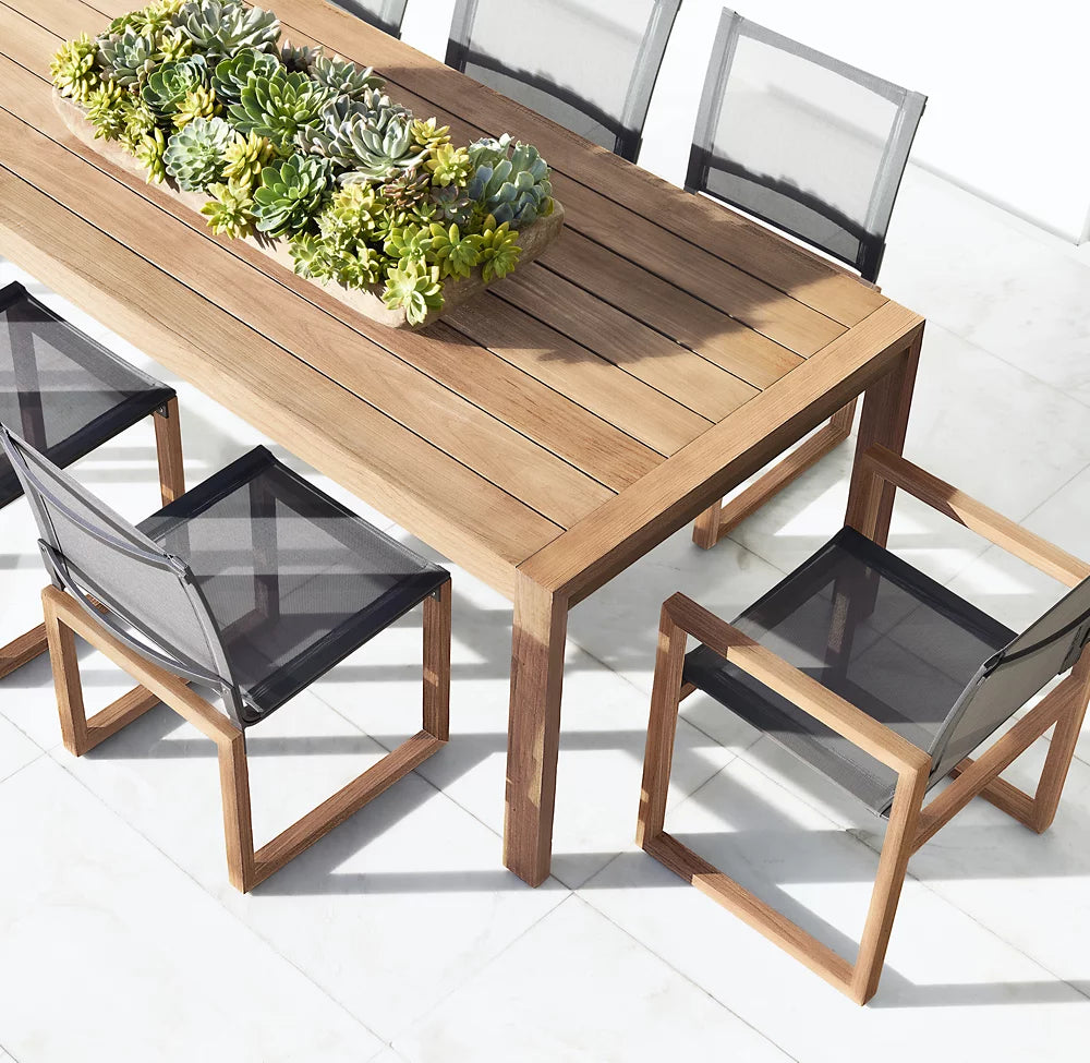 RH Aegean Teak/Aluminum & Mesh Dining Side Chair