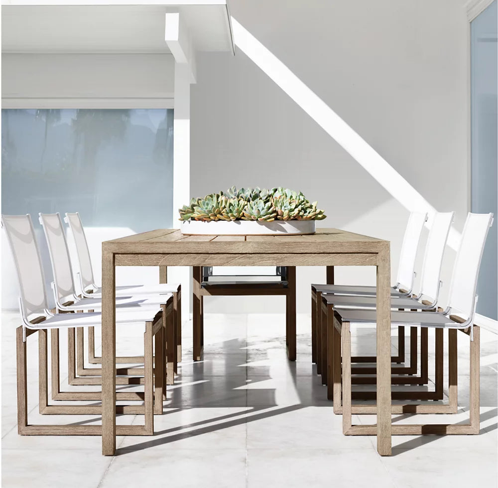RH Aegean Teak/Aluminum & Mesh Dining Side Chair