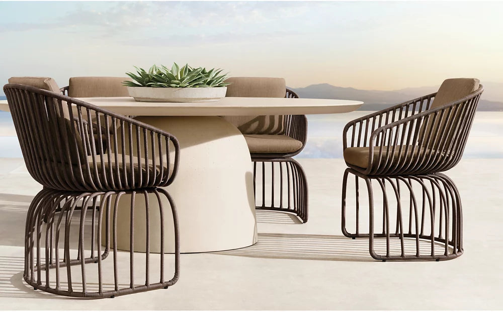 RH Ellisse Concrete Dining Table