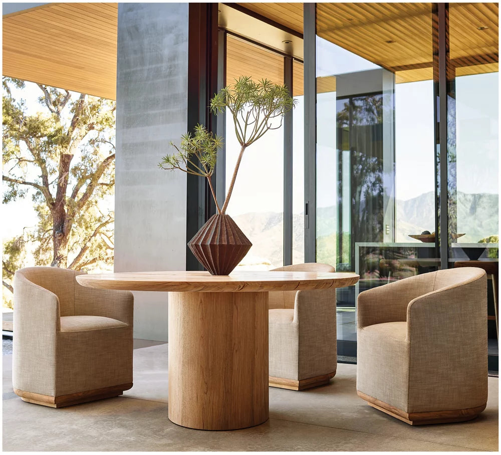 RH Oslo Teak Round Dining Table