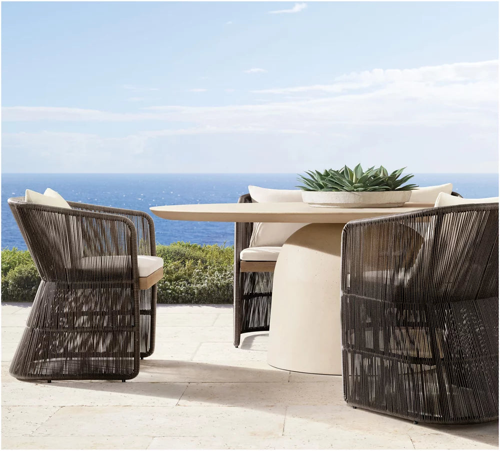 RH Ellisse Concrete Dining Table