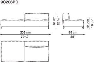 B&B Michel Club Sofa