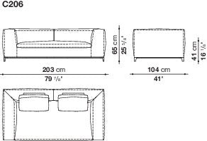 B&B Michel Club Sofa