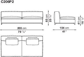 B&B Michel Club Sofa