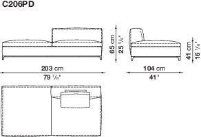 B&B Michel Club Sofa