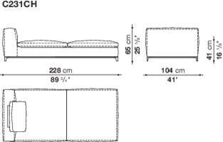 B&B Michel Club Sofa
