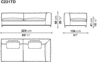 B&B Michel Club Sofa