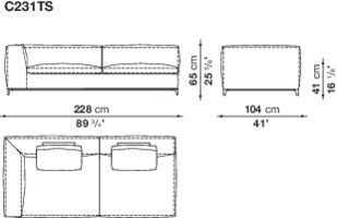 B&B Michel Club Sofa