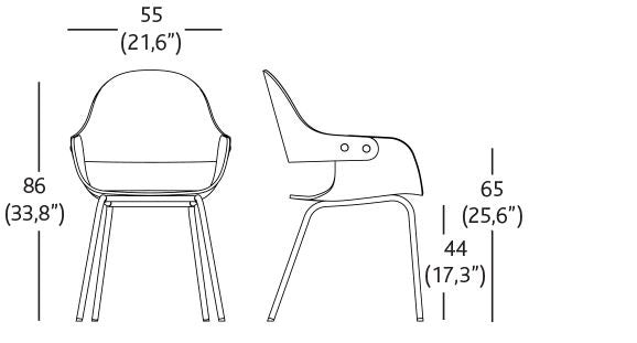 Bd Barcelona Showtime Nude Dining Chair