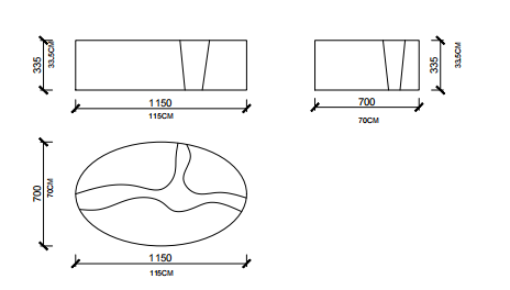 Boca Do Lobo Lapiaz Oval Coffee Table