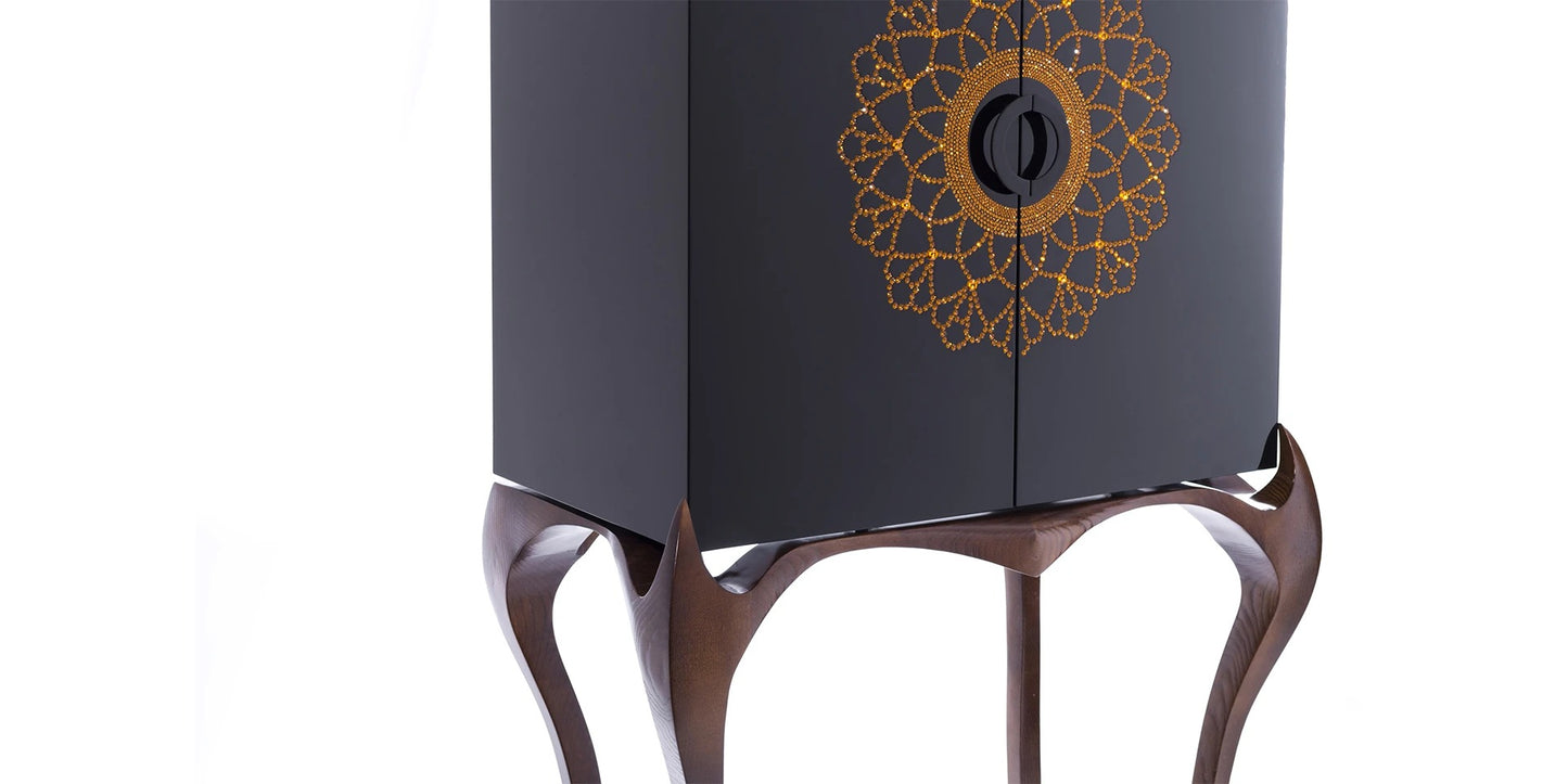 Alma De Luce Naperon Wine Cabinet