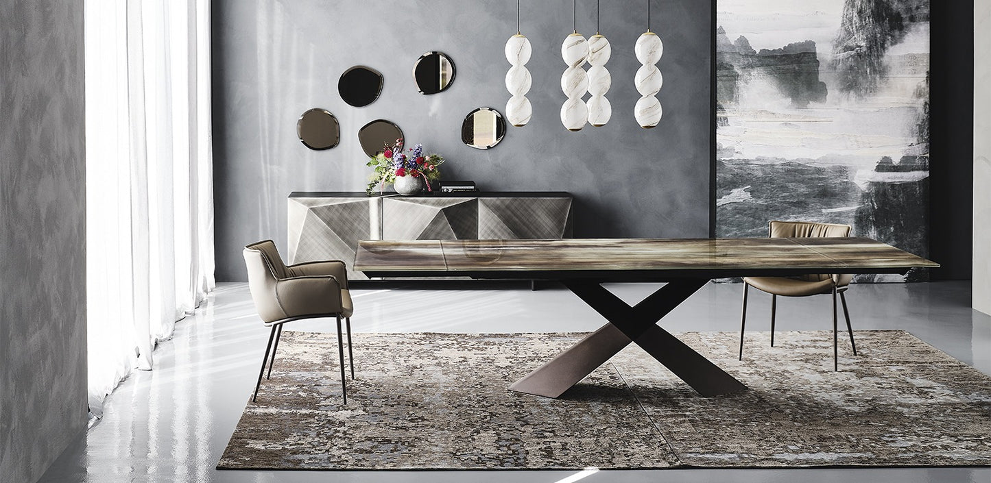Cattelan Tyron Crystalart Drive Dining Table