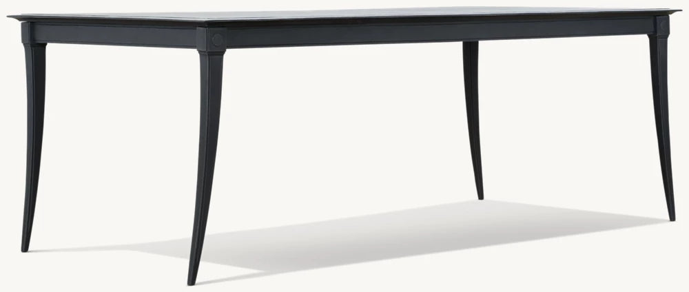 RH Klismos Cast Aluminum Rectangular Dining Table