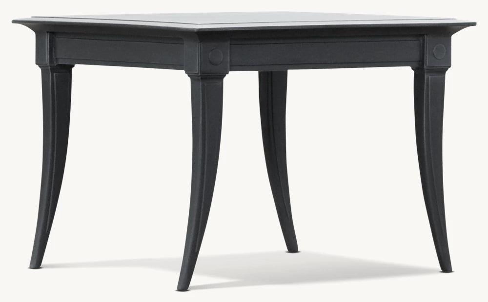 RH Klismos Cast Aluminum Square Side Table