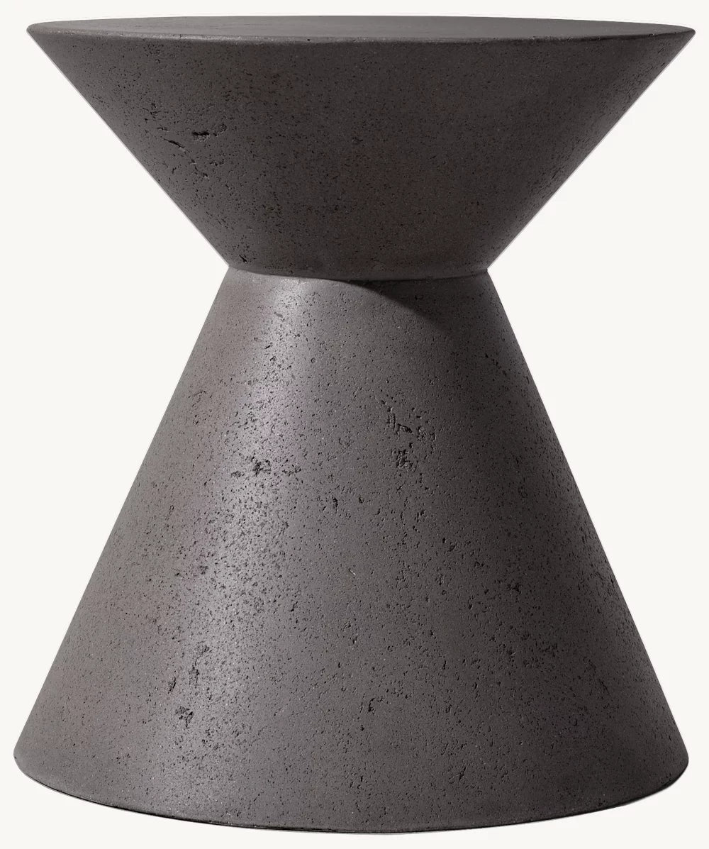RH Geometric Concrete Side Table
