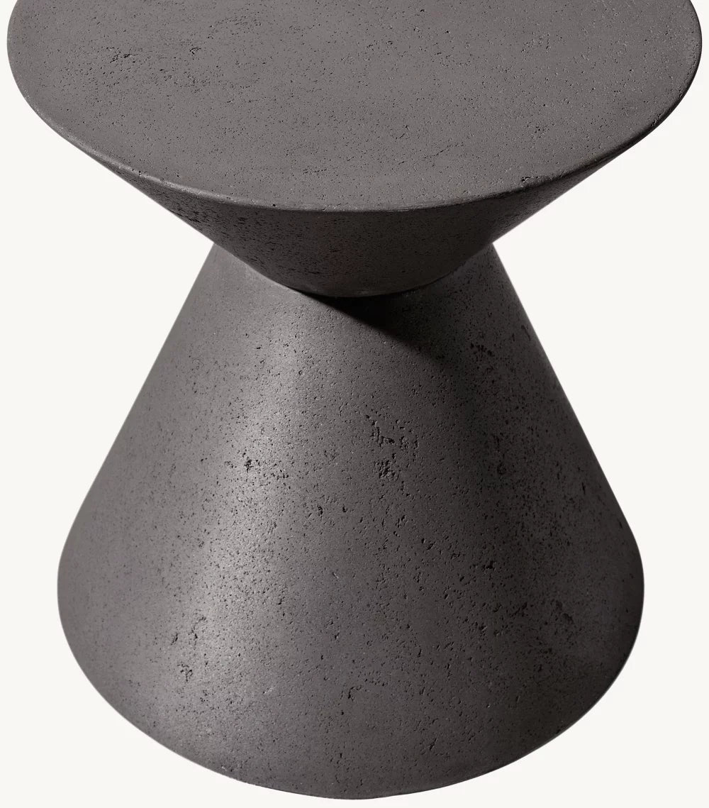 RH Geometric Concrete Side Table