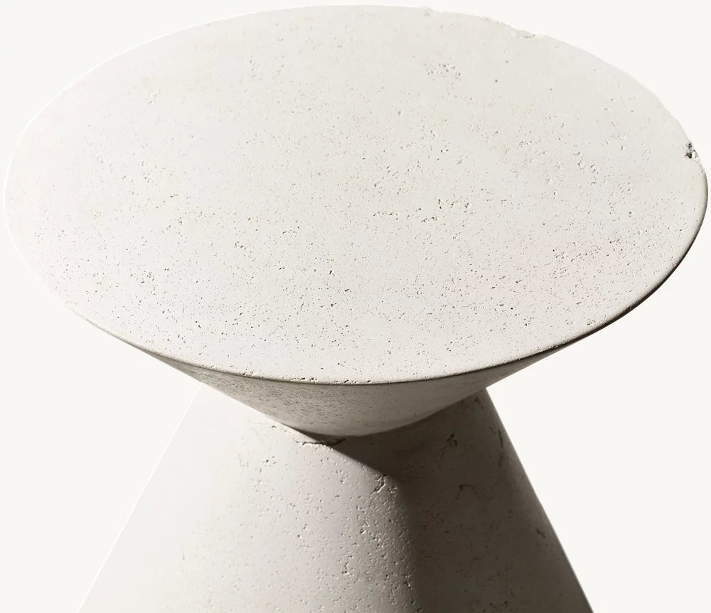RH Geometric Concrete Side Table