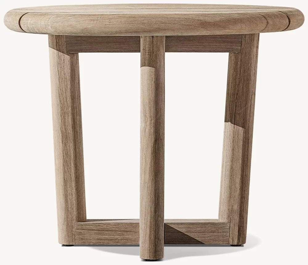 RH Mesa Teak Round Side Table