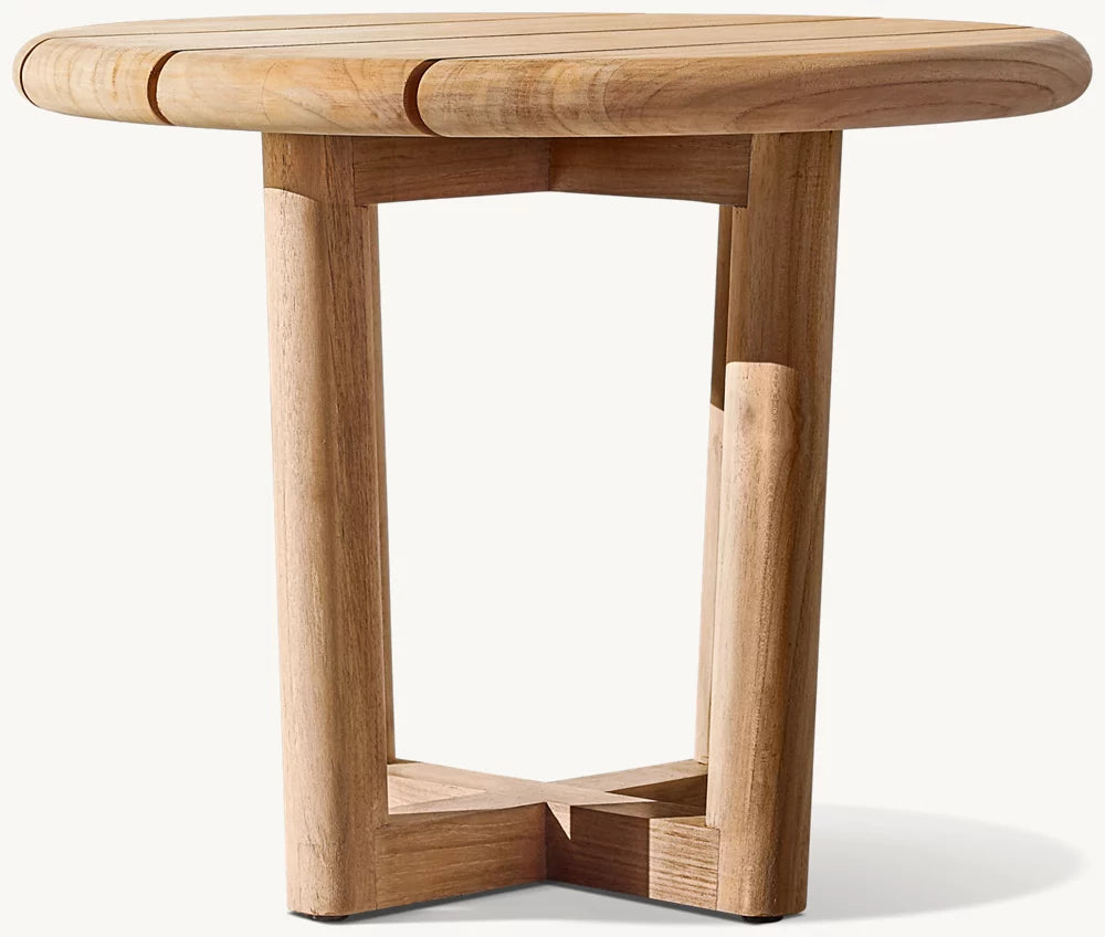 RH Mesa Teak Round Side Table