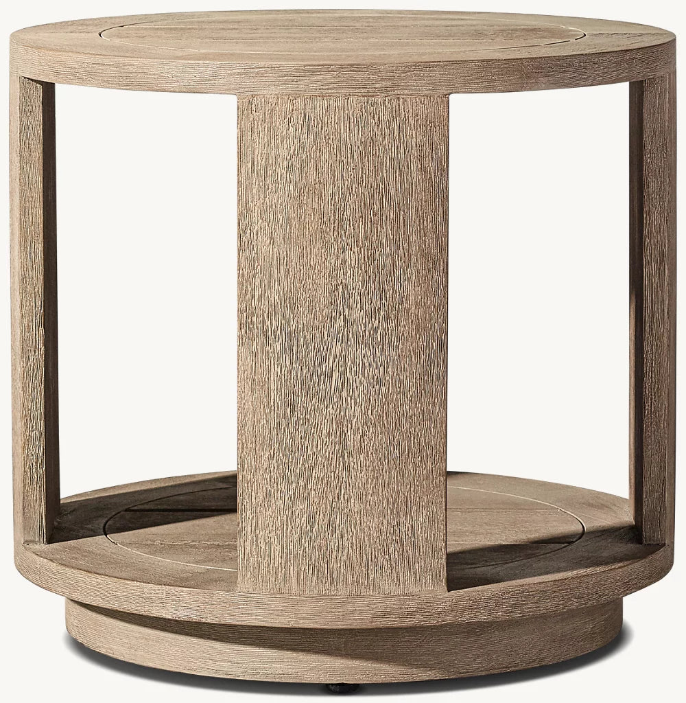 RH Massimo Teak Round Side Table
