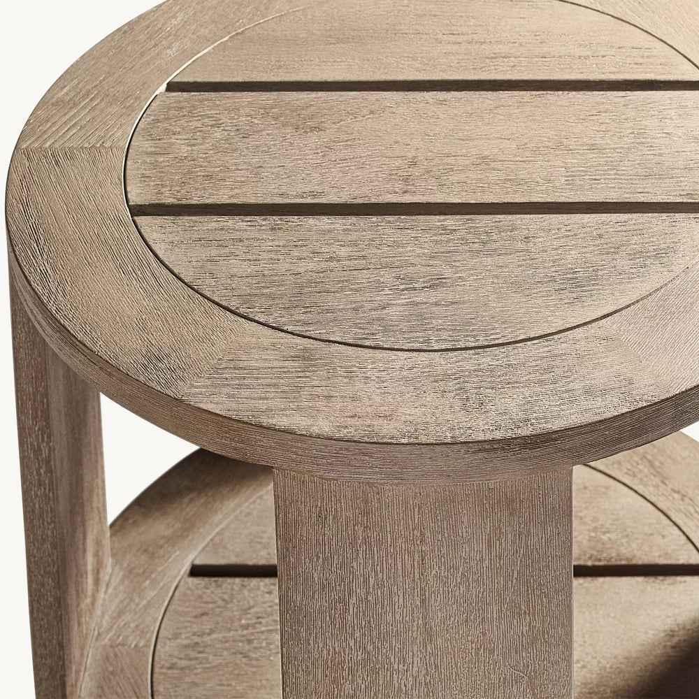 RH Massimo Teak Round Side Table