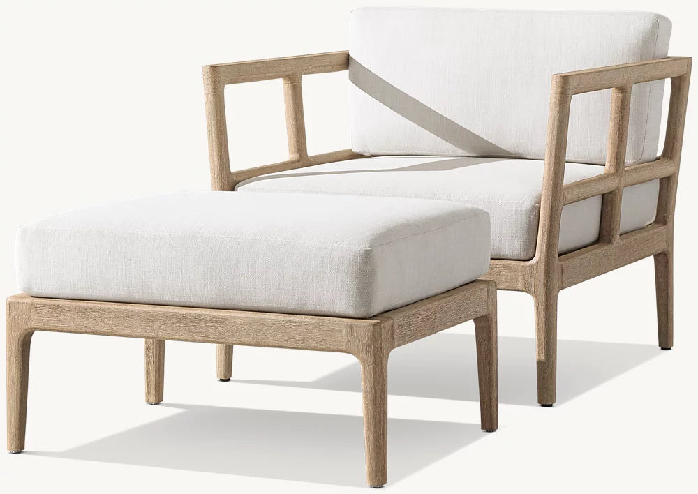 RH Laurel Ottoman