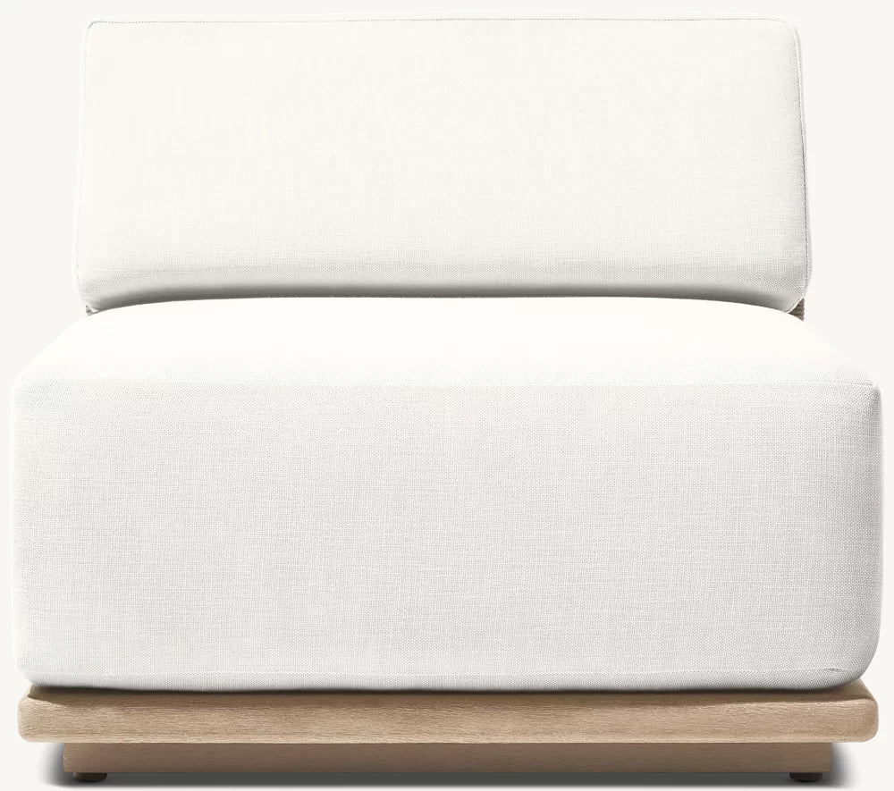 RH Belize Teak Modular Armless Lounge Chair