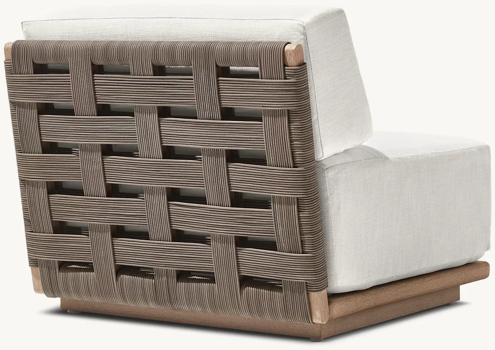 RH Belize Teak Modular Armless Lounge Chair