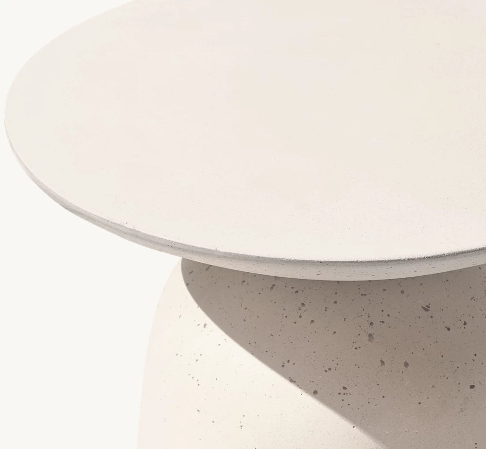 RH Ellisse Concrete Round Side Table