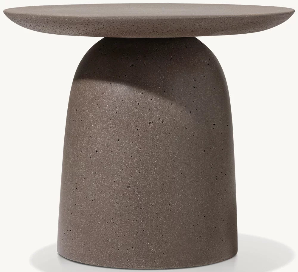 RH Ellisse Concrete Round Side Table