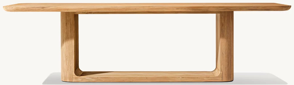 RH Oslo Open Teak Rectangular Dining Table