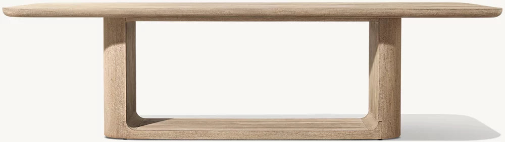 RH Oslo Open Teak Rectangular Dining Table