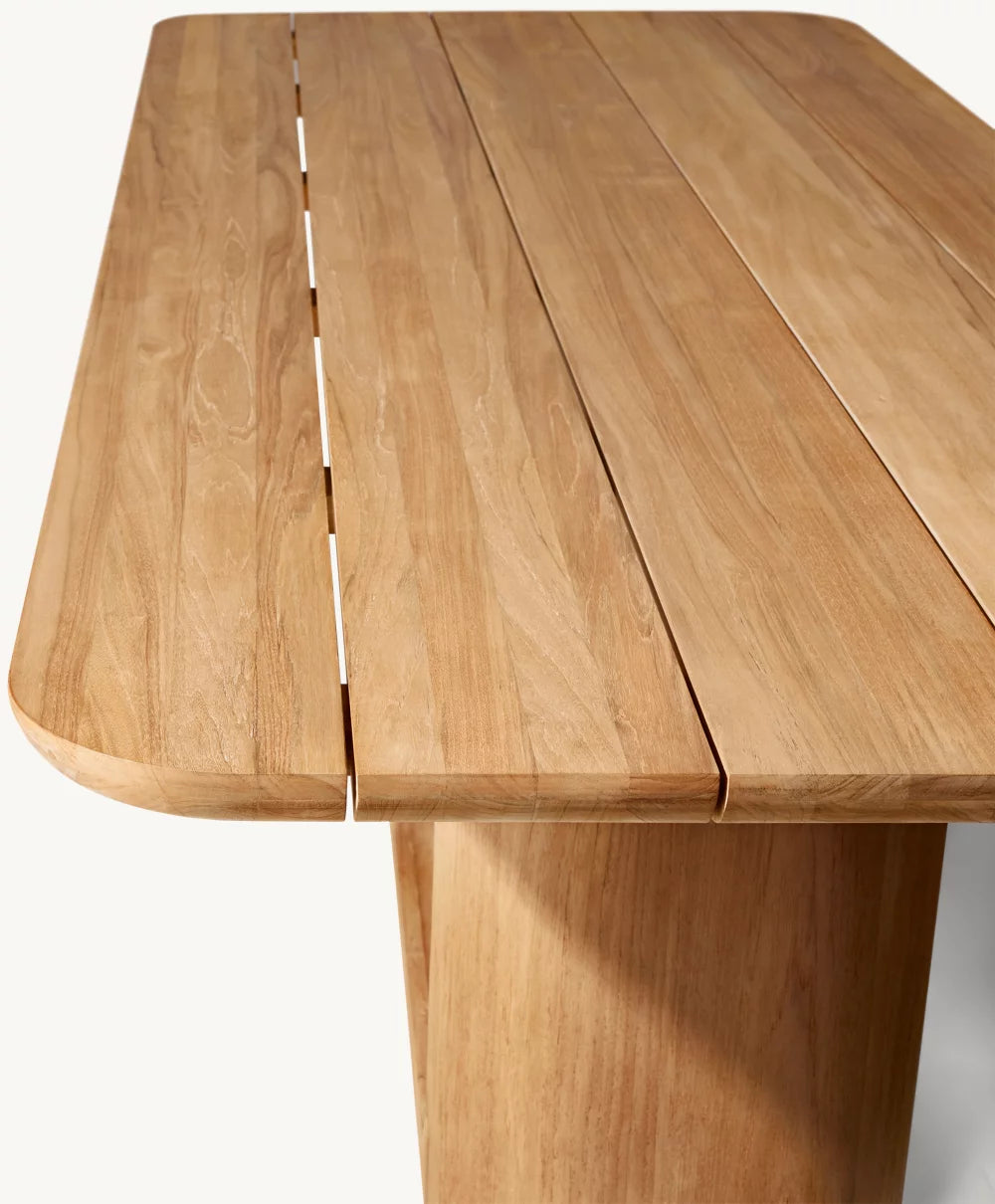 RH Oslo Open Teak Rectangular Dining Table